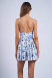 Floral Open Back Mini Dress - Greige Goods