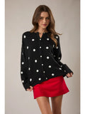 Polka Dot Sweater Cardigan - Greige Goods
