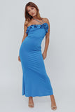 Asymmetric Rose Dress - Greige Goods
