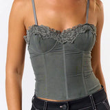 Lacy Bustier Corset Top - Greige Goods