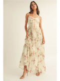Embroidered Lace Midi Dress - Greige Goods