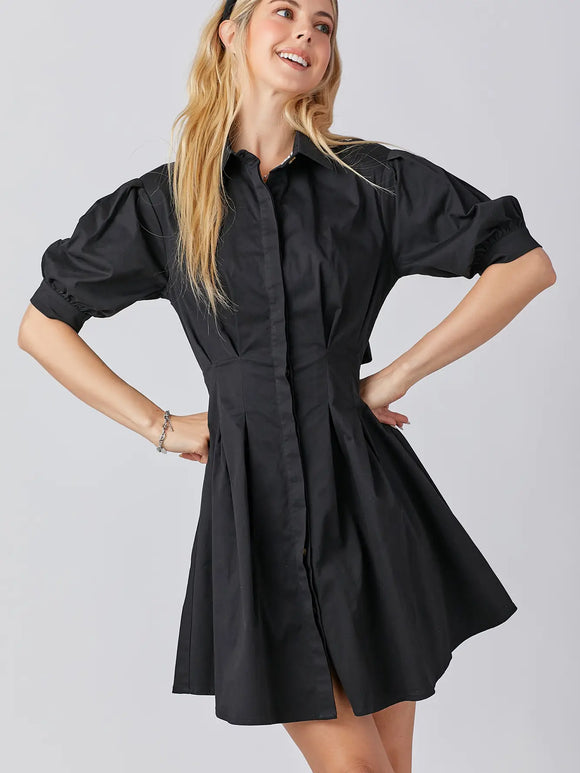 Cinched Waist Mini Dress