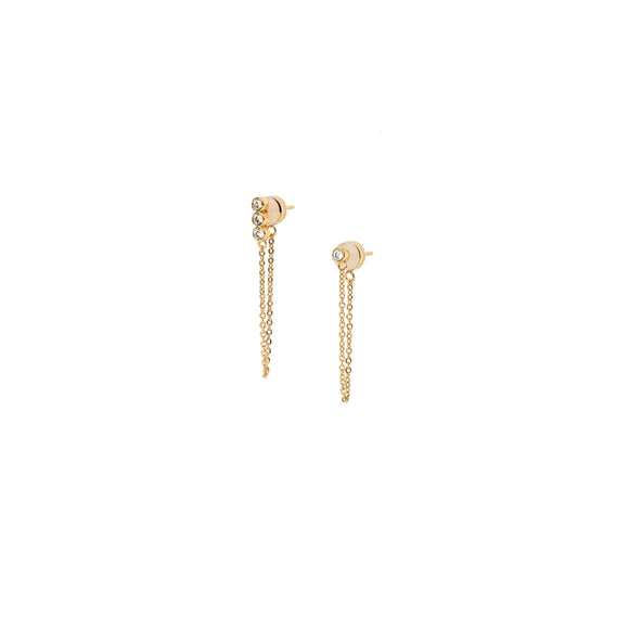 Crystal Chain Earring - Greige Goods