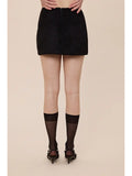 Suede One Side Slit Mini Skort - Greige Goods
