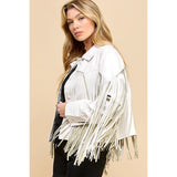 Fringe Faux Leather - Greige Goods