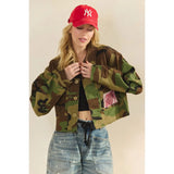 Camo Sequins Floral Jacket - Greige Goods