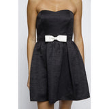 Bow Belted Strapless Mini - Greige Goods