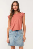 Daria Crochet Trimmed Top - Greige Goods