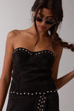 Suede Scalloped Tube Top - Greige Goods