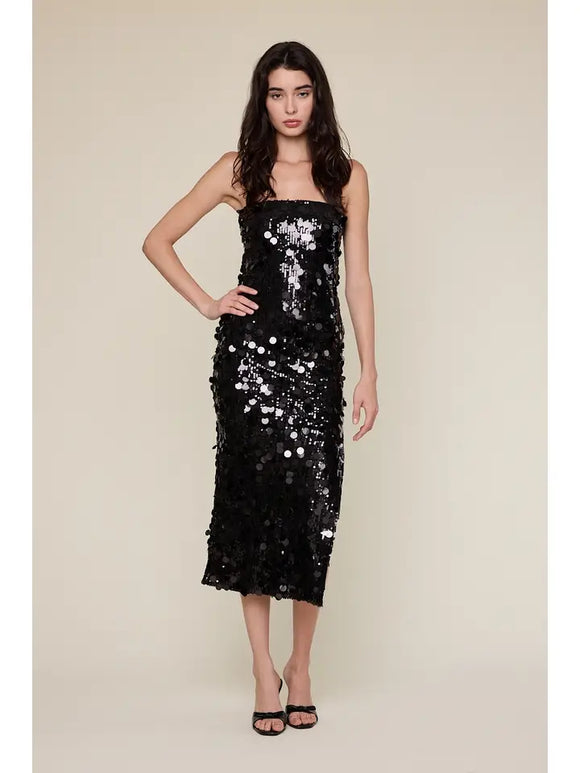 Sequin Side Slit Tube Midi