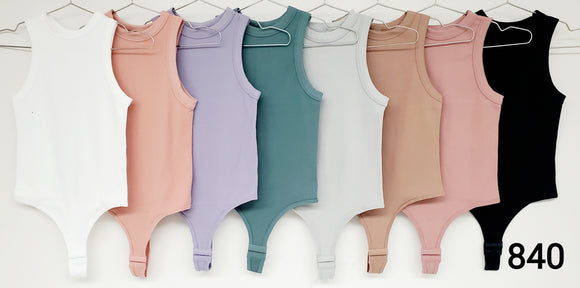 Tank Rib Body Suit - Greige Goods