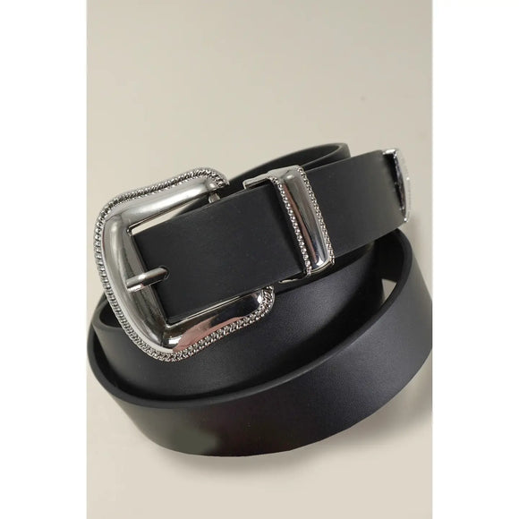 Buckle Leather Belt - Greige Goods