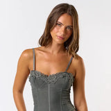 Lacy Bustier Corset Top - Greige Goods
