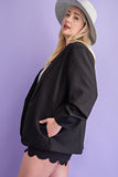 Curvy Girl Fitted Blazer - Greige Goods