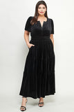 Curvy Girl Velvet Tiered Dress - Greige Goods