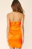 Satin Strapless Mini Dress - Greige Goods