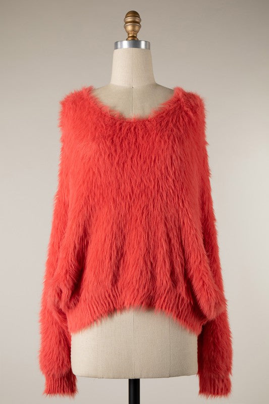 Eyelash Fuzzy Sweater - Greige Goods