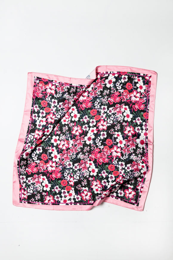 Flower Print Silky Scarf - Greige Goods