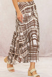 Printed Satin Skirt - Greige Goods