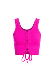 Scoop Neck Rib Tie Tank - Greige Goods