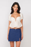 Front Tie Crop - Greige Goods