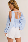 Long Sleeve Square Neck Top - Greige Goods