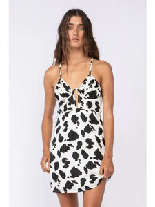 Cattle Print Sweetheart Dress - Greige Goods