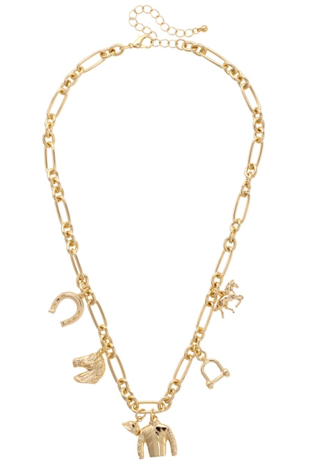 Blazing Saddles Charm Necklace - Greige Goods