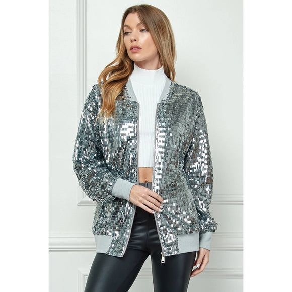 Sequin Bomber Jacket