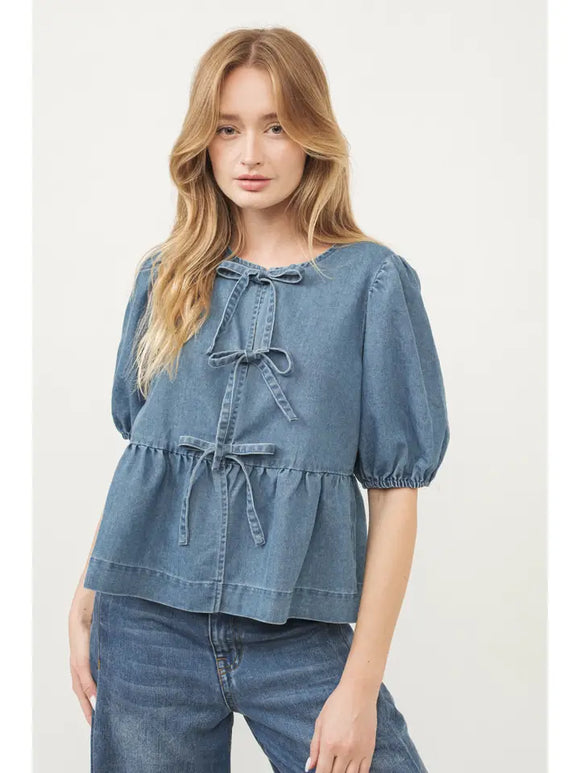 Front Bow Top - Greige Goods