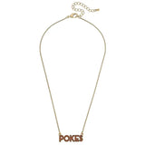 OSU Outline Enamel Necklace - Greige Goods
