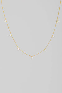 Multi Rhinestone Drop Necklace - Greige Goods