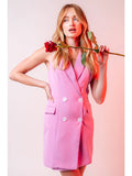 Bold Sleeveless Blazer Mini Dress - Greige Goods