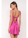 Satin Tie Strap Mini Dress - Greige Goods