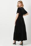 Ruffle Sleeve Velvet Maxi - Greige Goods
