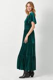 Ruffle Sleeve Velvet Maxi - Greige Goods