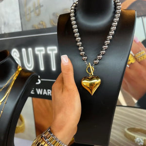 Glam Heart Necklace - Greige Goods