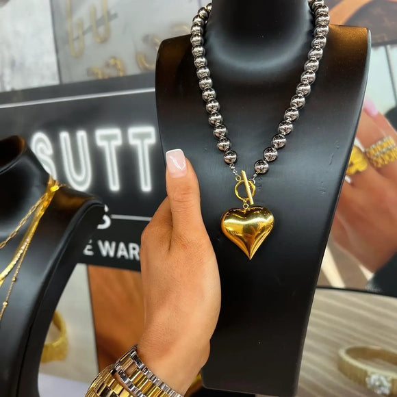 Glam Heart Necklace - Greige Goods