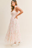 Ruched Tiered Floral Midi - Greige Goods