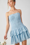 Smocked Strapless Dress - Greige Goods