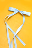 Long Satin Bow Clip - Greige Goods