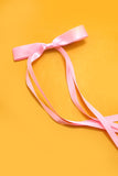 Long Satin Bow Clip - Greige Goods