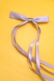 Long Satin Bow Clip - Greige Goods