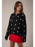 Polka Dot Sweater Cardigan - Greige Goods