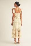 Shoulder Tie Midi Dress - Greige Goods
