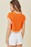 Boxy Sweater Top With Contrast Detail - Greige Goods