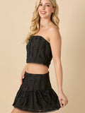 Embroidered Tube Top & Skirt Set - Greige Goods