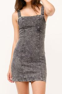 Wash Denim Mini Dress - Greige Goods