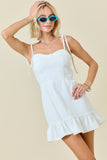 Ruffle Hem Denim Mini Dress - Greige Goods
