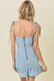 Ruffle Hem Denim Mini Dress - Greige Goods